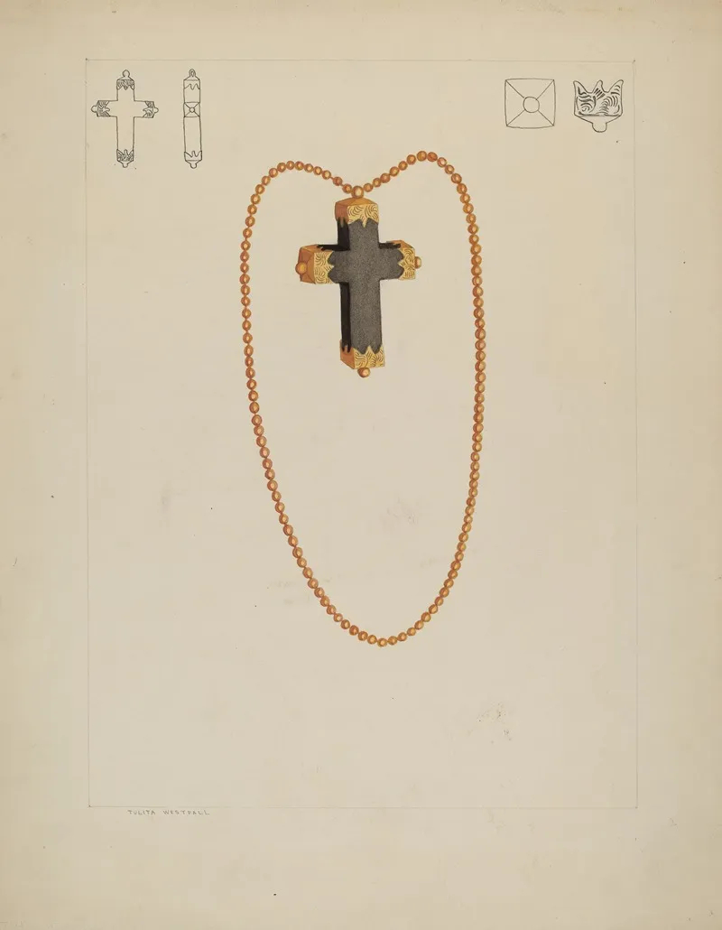 Cross Necklace by Tulita Westfall - Canvas Print