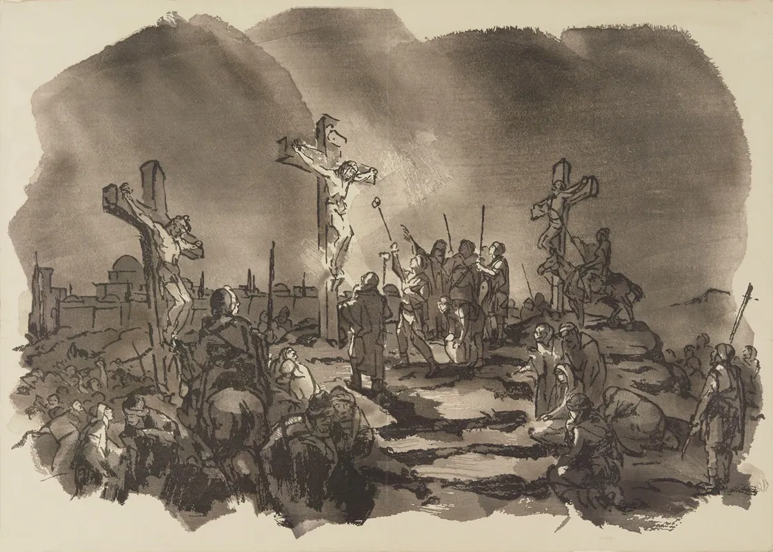 Crucifixion 39 by Jules Chadel - Canvas Print