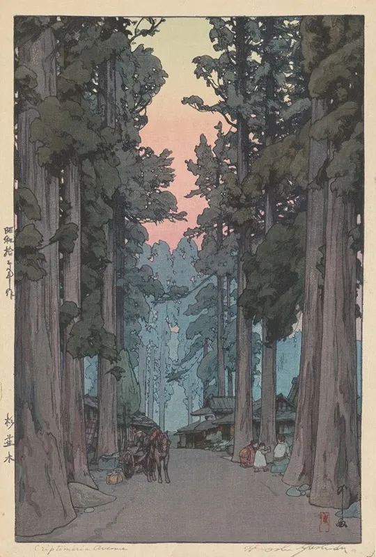 Crytomeria Avenue Sugi Namiki by Yoshida Hiroshi - Canvas Print