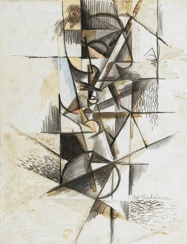 Cubist Head by Antonin Procházka - Canvas Print