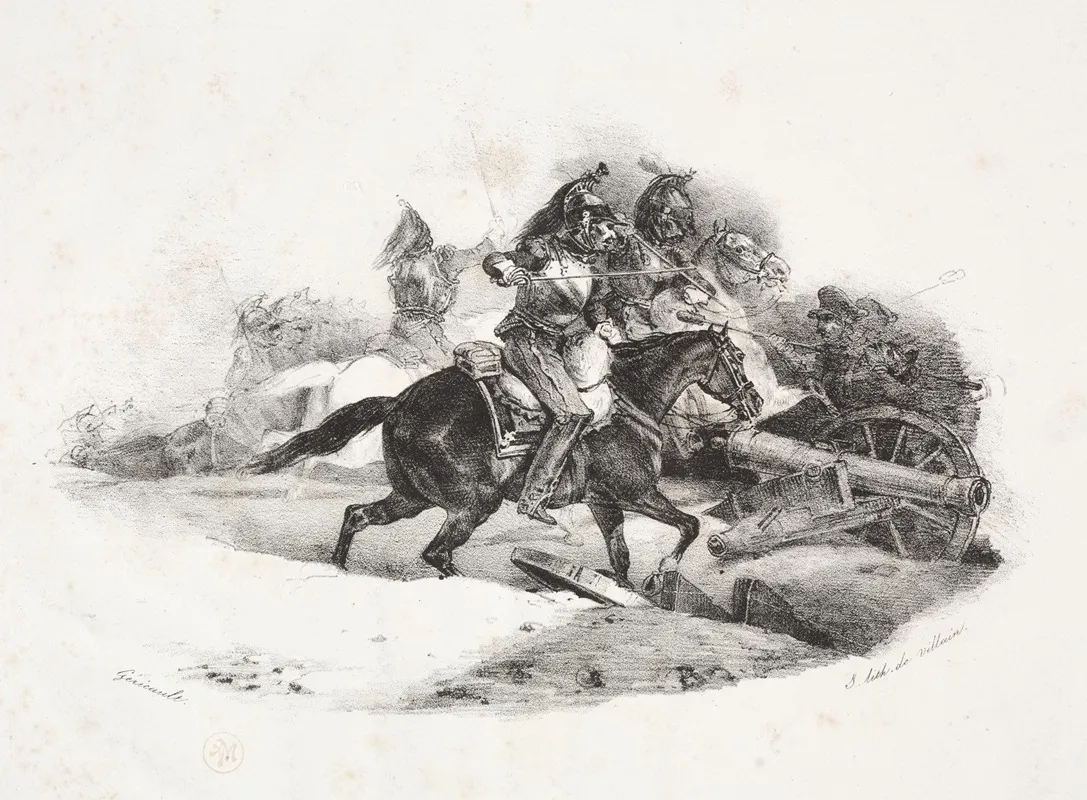 Cuirassiers Charging An Artillery Battery