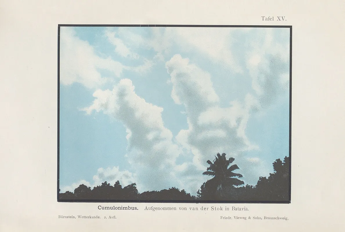 Cumulonimbus Aufgenommen Von Van Der Stok In Batavia by Richard Börnstein - Canvas Print