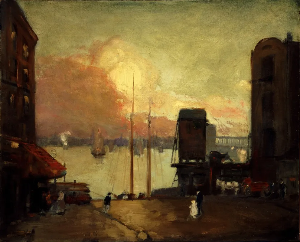Cumulus Clouds East River by Robert Henri - Canvas Print