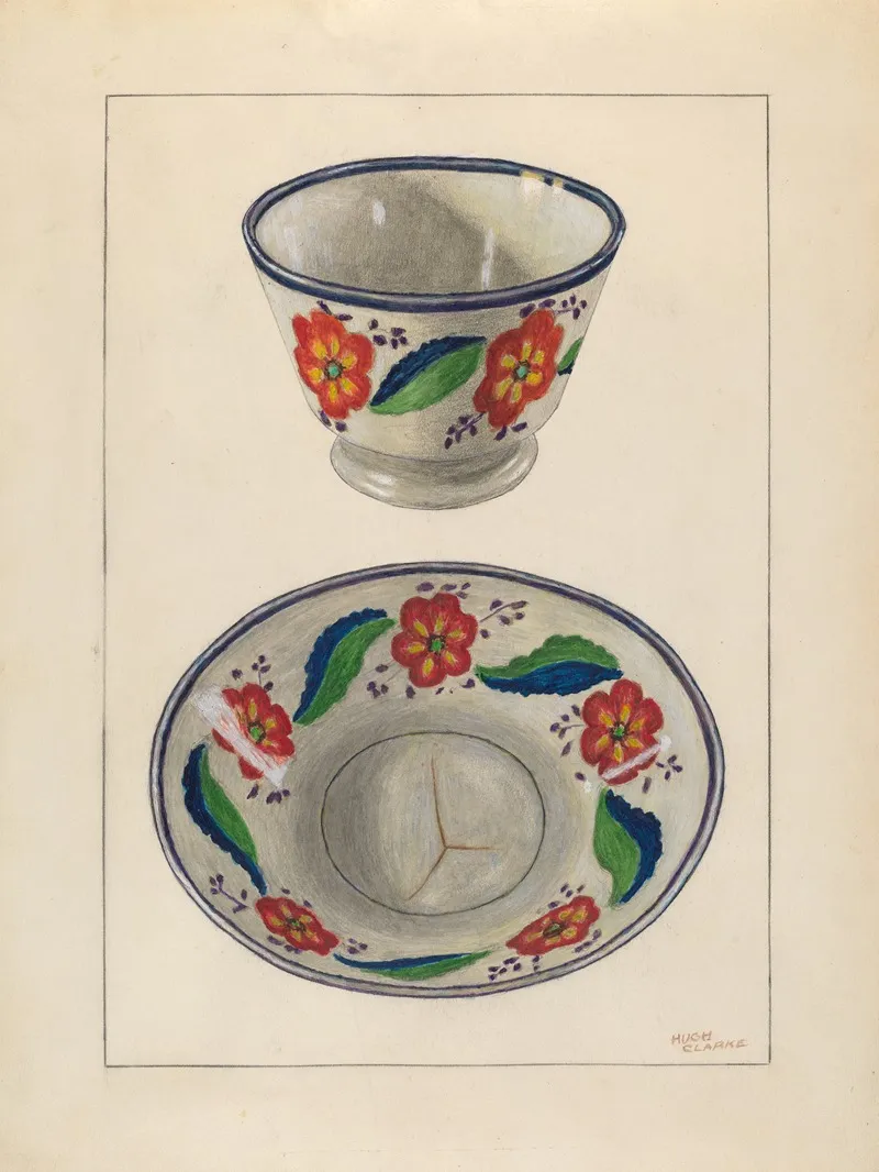 Cup And Saucer 4 by Hugh Clarke - Canvas Print