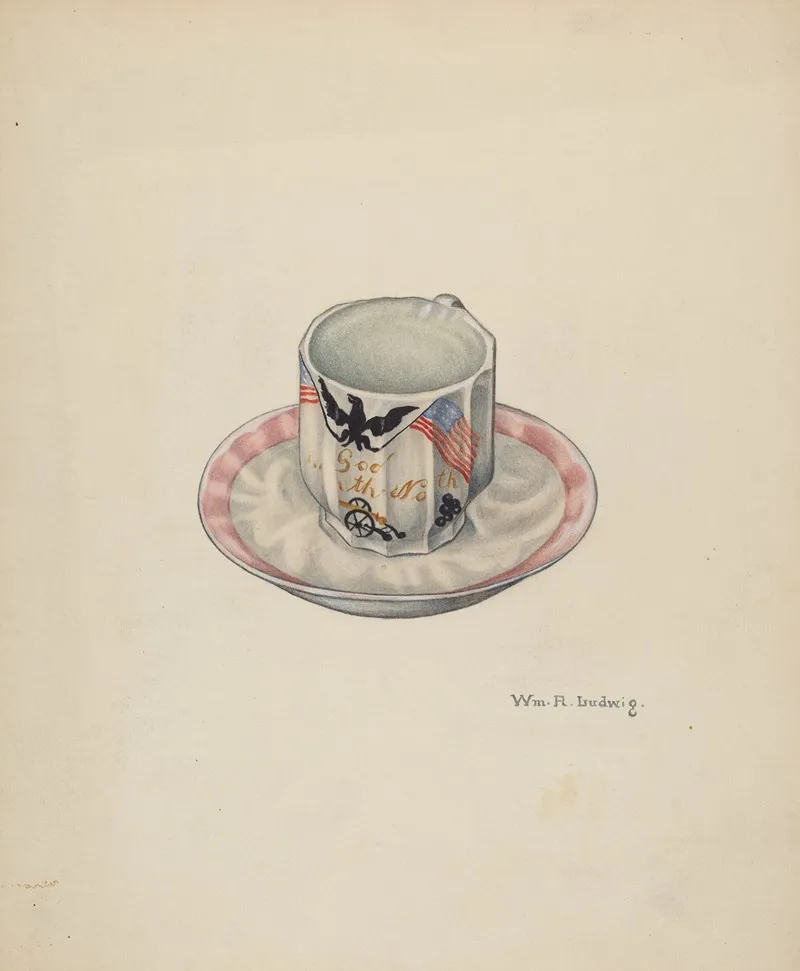 Cup And Saucer 9 by William Ludwig - Canvas Print