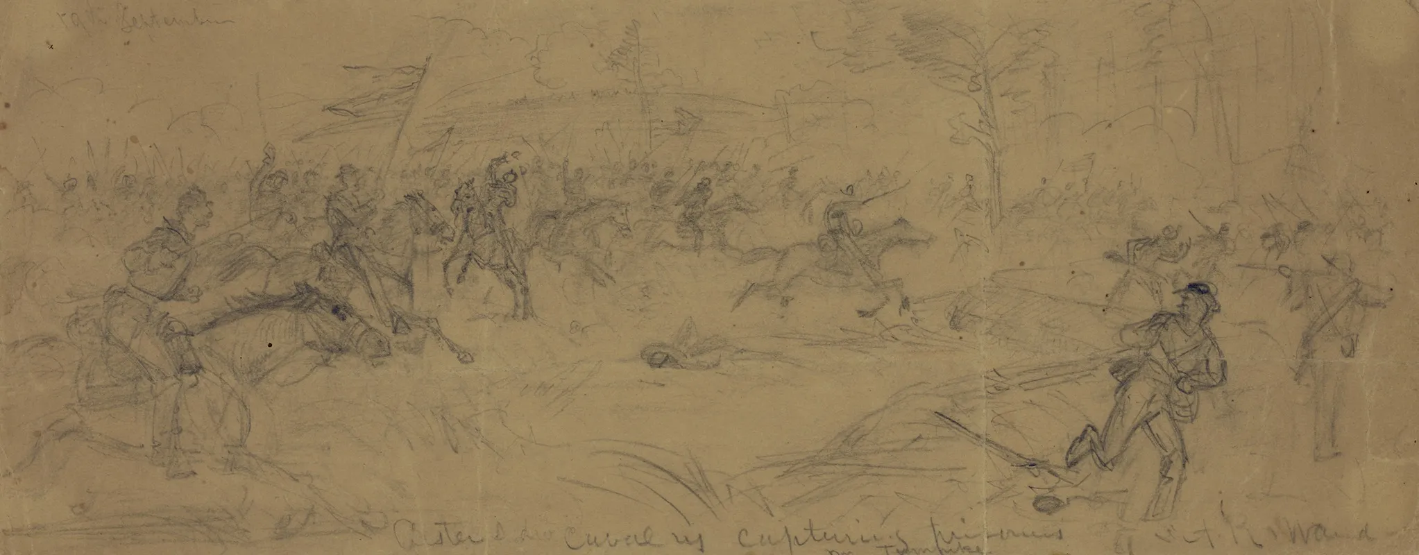 Custers Div Cavalry Capturing Prisoners Nr Turnpike