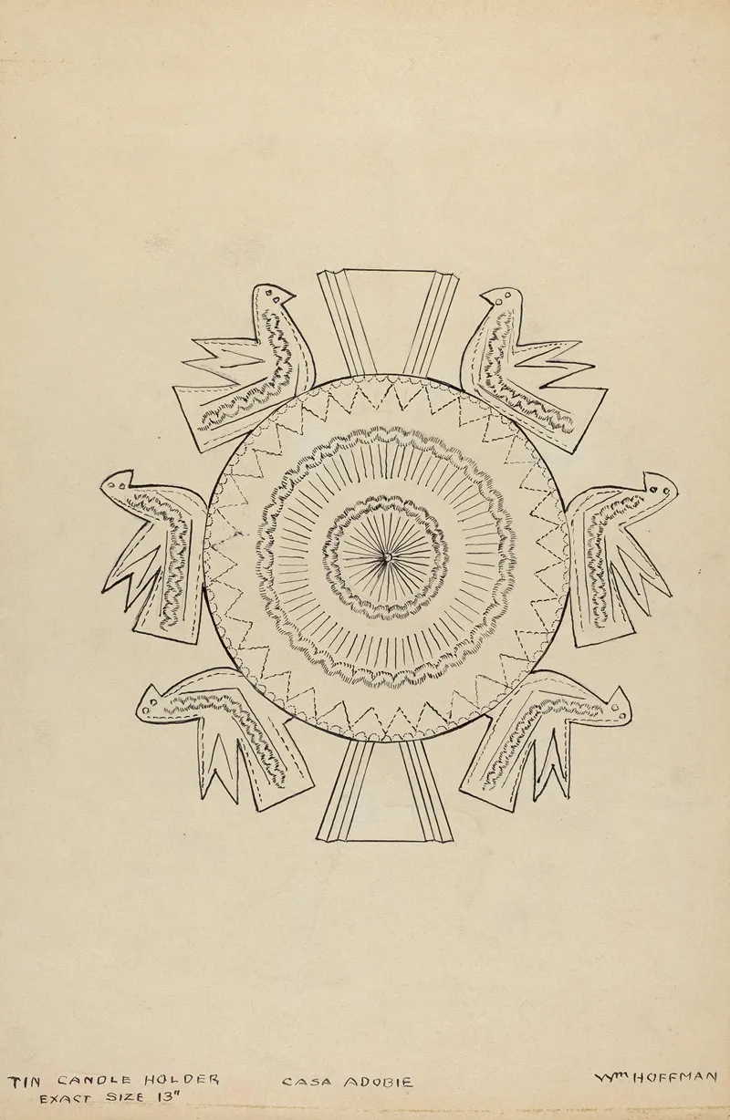 Cut Tin Candle Holder 6 by William Hoffman - Canvas Print