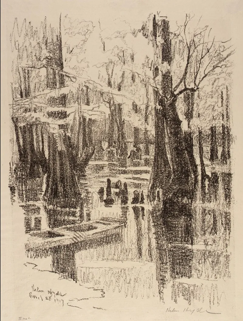 Cypress Swamp by Helen Hyde - Canvas Print