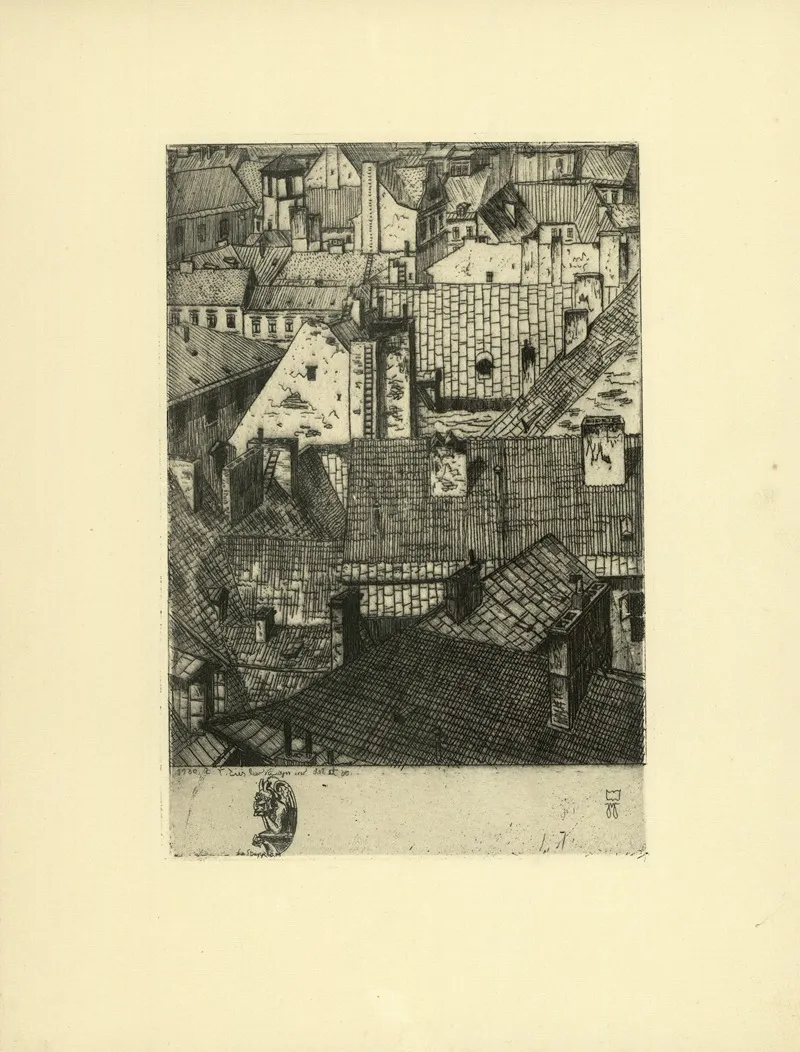 Dachy Staromiejskie by Tadeusz Cieślewski - Canvas Print