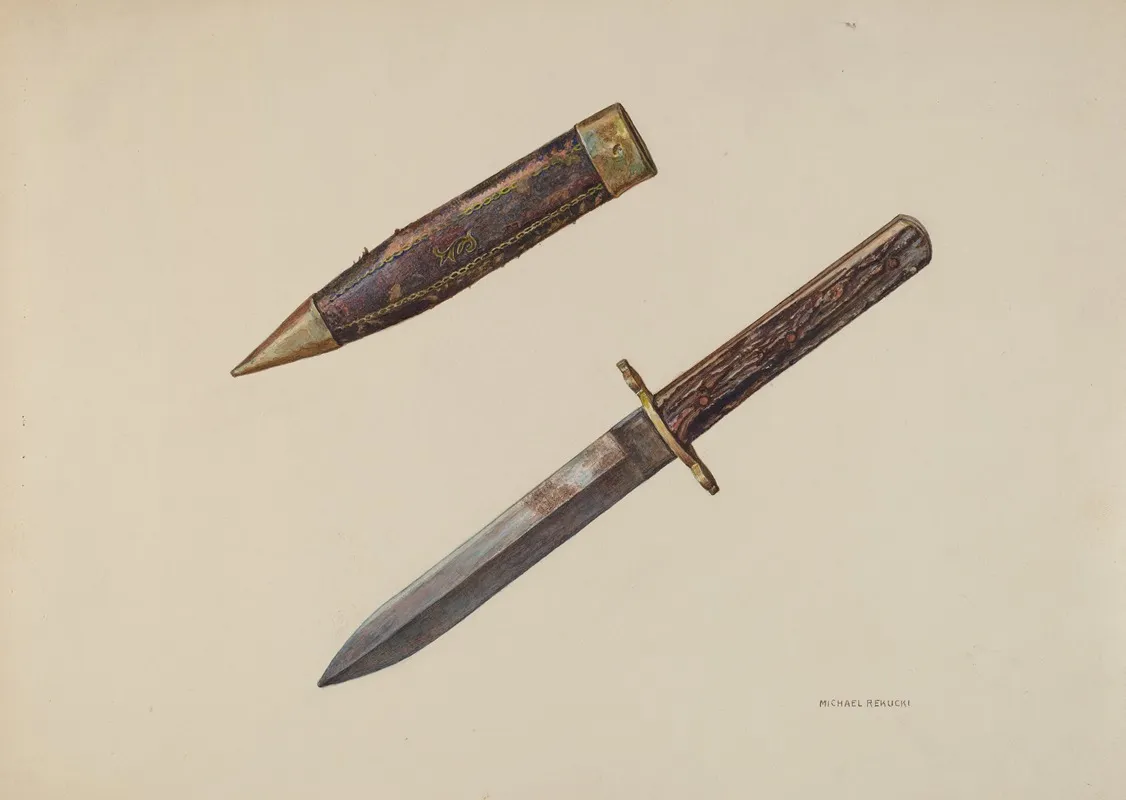Dagger And Sheath 2 by Michael Rekucki - Canvas Print