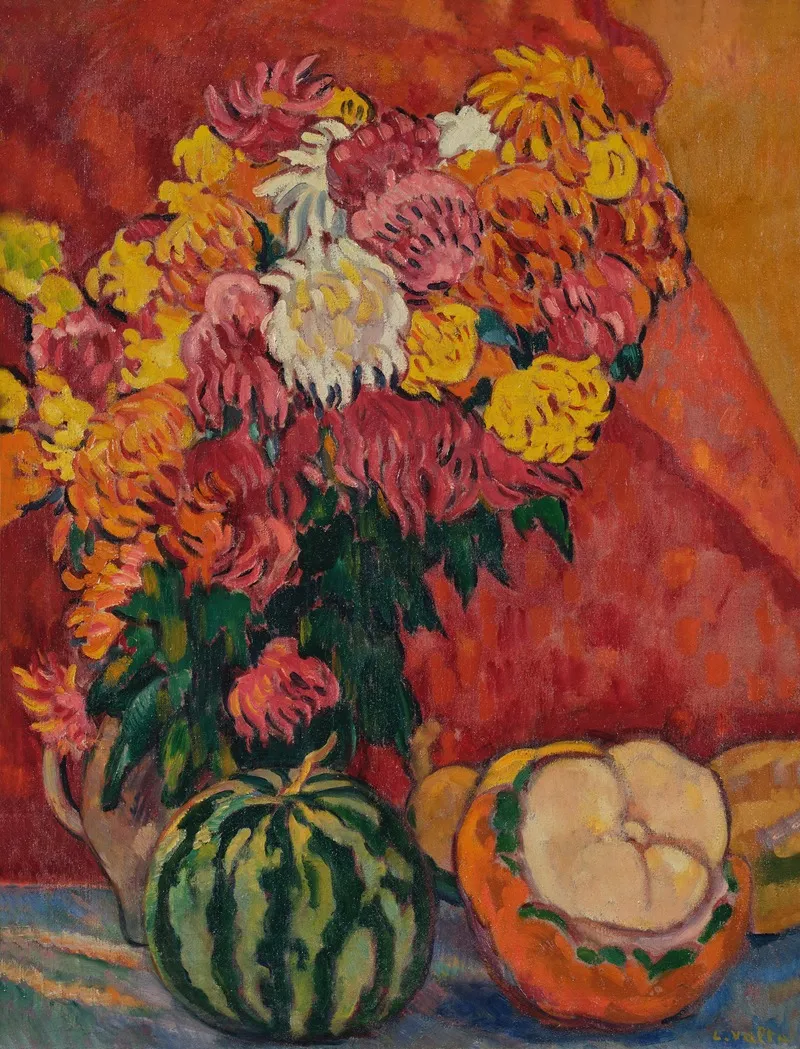 Dahlias Et Coloquintes by Louis Valtat - Canvas Print