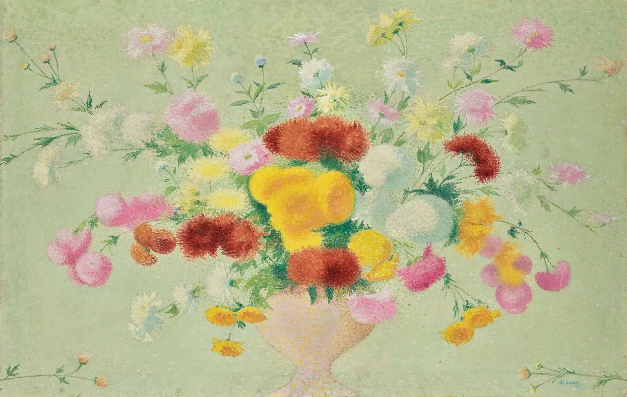 Dahlias Et Tournesols Pompons