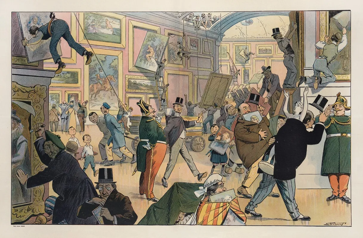 Daily Scene In The Louvre by Samuel Ehrhart - Canvas Print