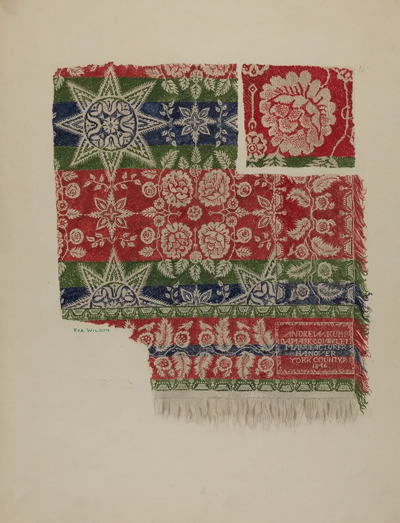 Damask Coverlet by Eva Wilson - Canvas Print