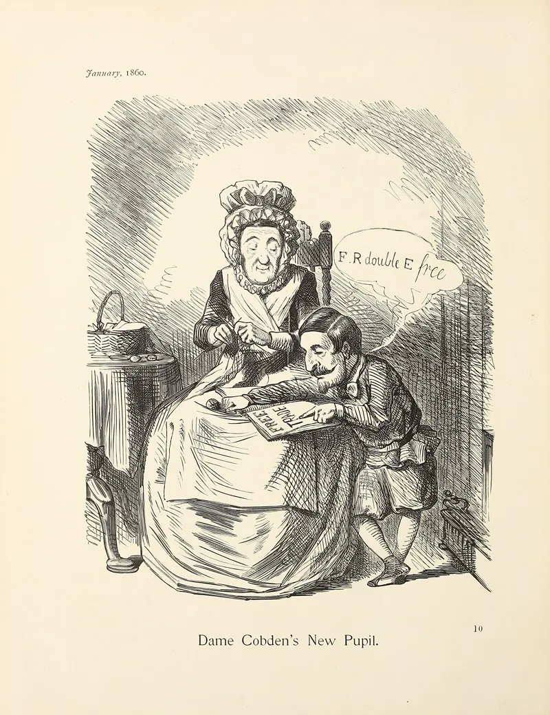 Dame Cobdens New Pupil by Sir John Tenniel - Canvas Print