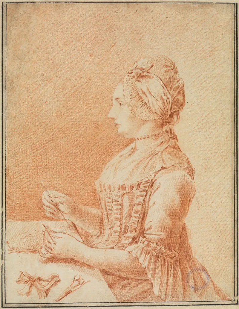 Dame Mit Der Handarbeit