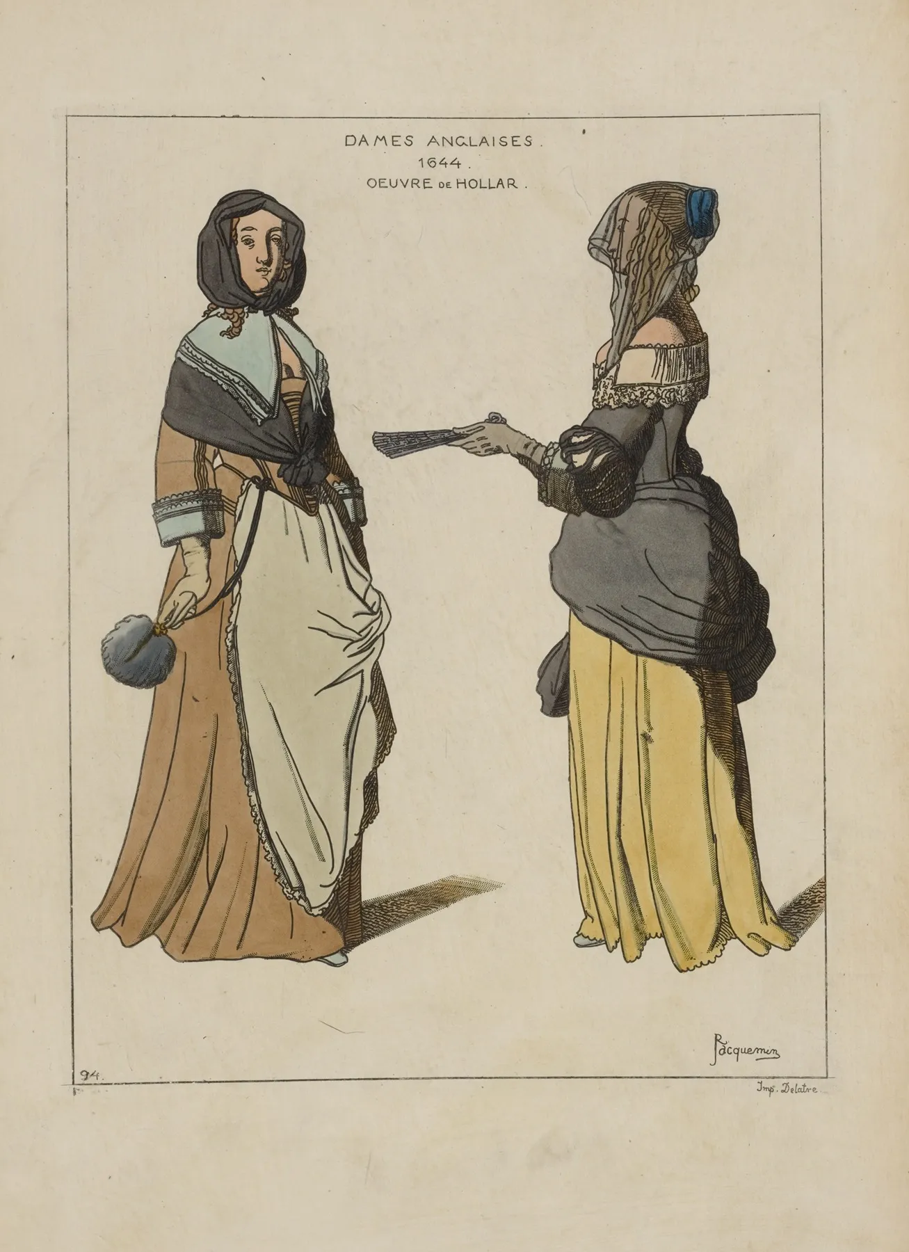 Dames Anglaises 1644 Oeuvre De Hollar