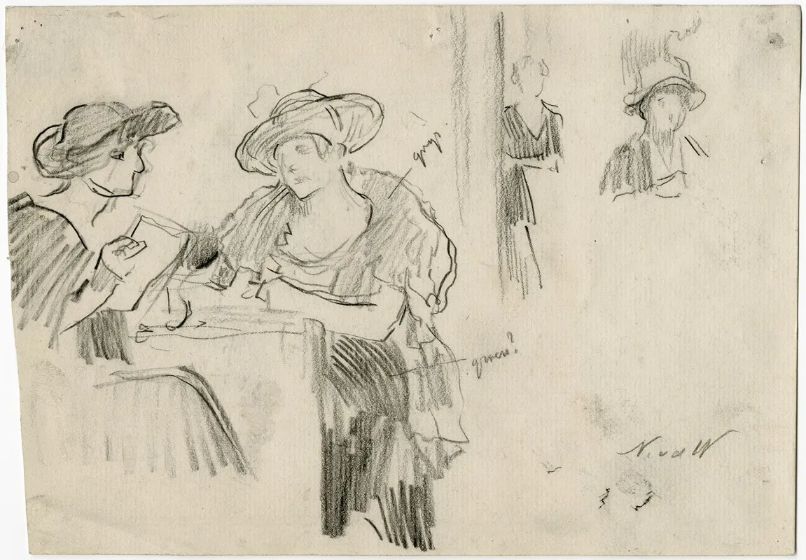 Dames In Een Cafe by Nicolaas van der Waay - Canvas Print