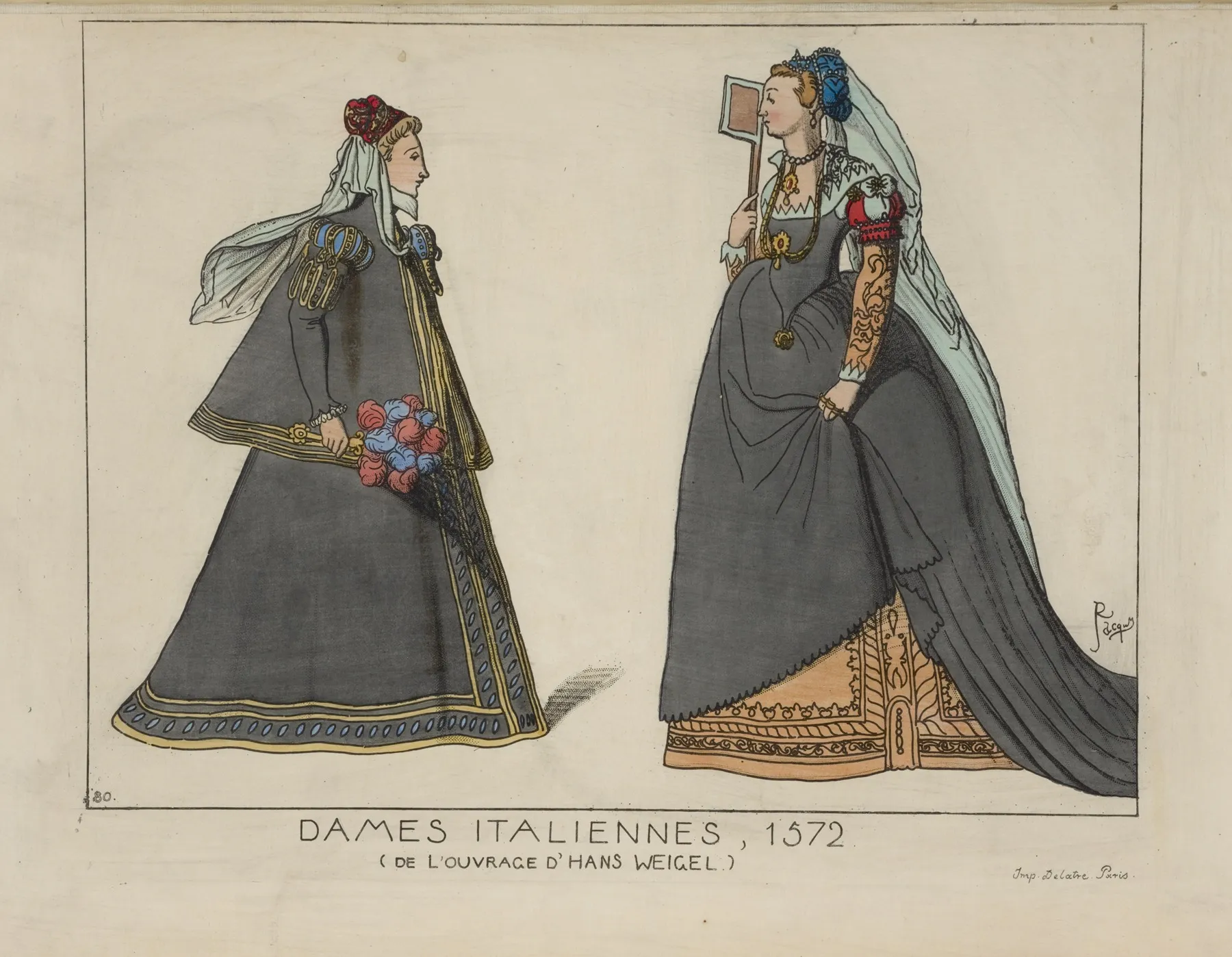 Dames Italiennes 1572 De Louvrage Dhans Weigel