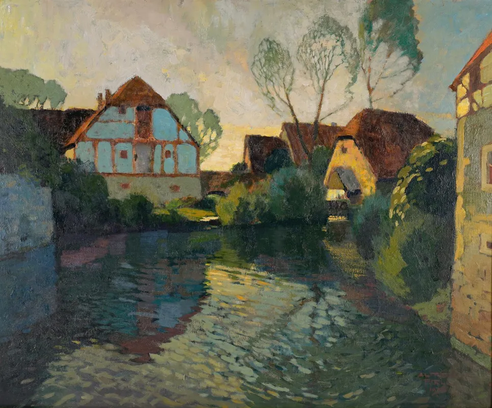 Dammerung In Einem Dorf