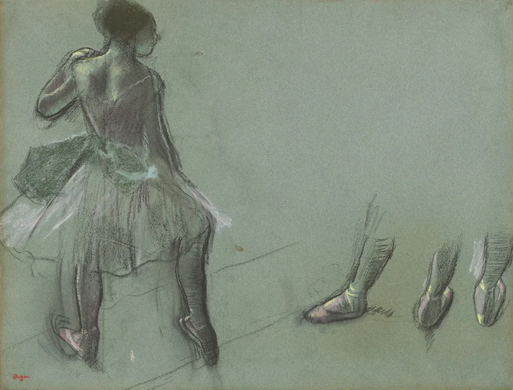 Dancer Seen From Behind And Three Studies Of Feet