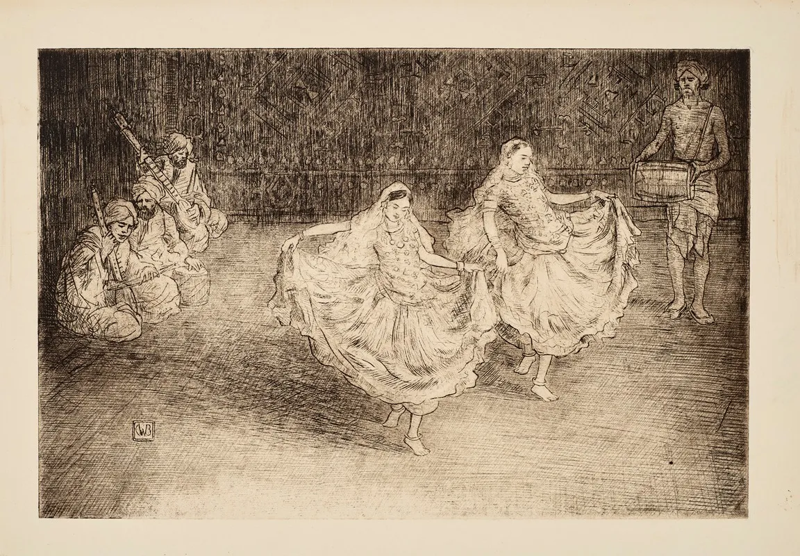 Dancing Girls 2 by Charles Bartlett - Canvas Print