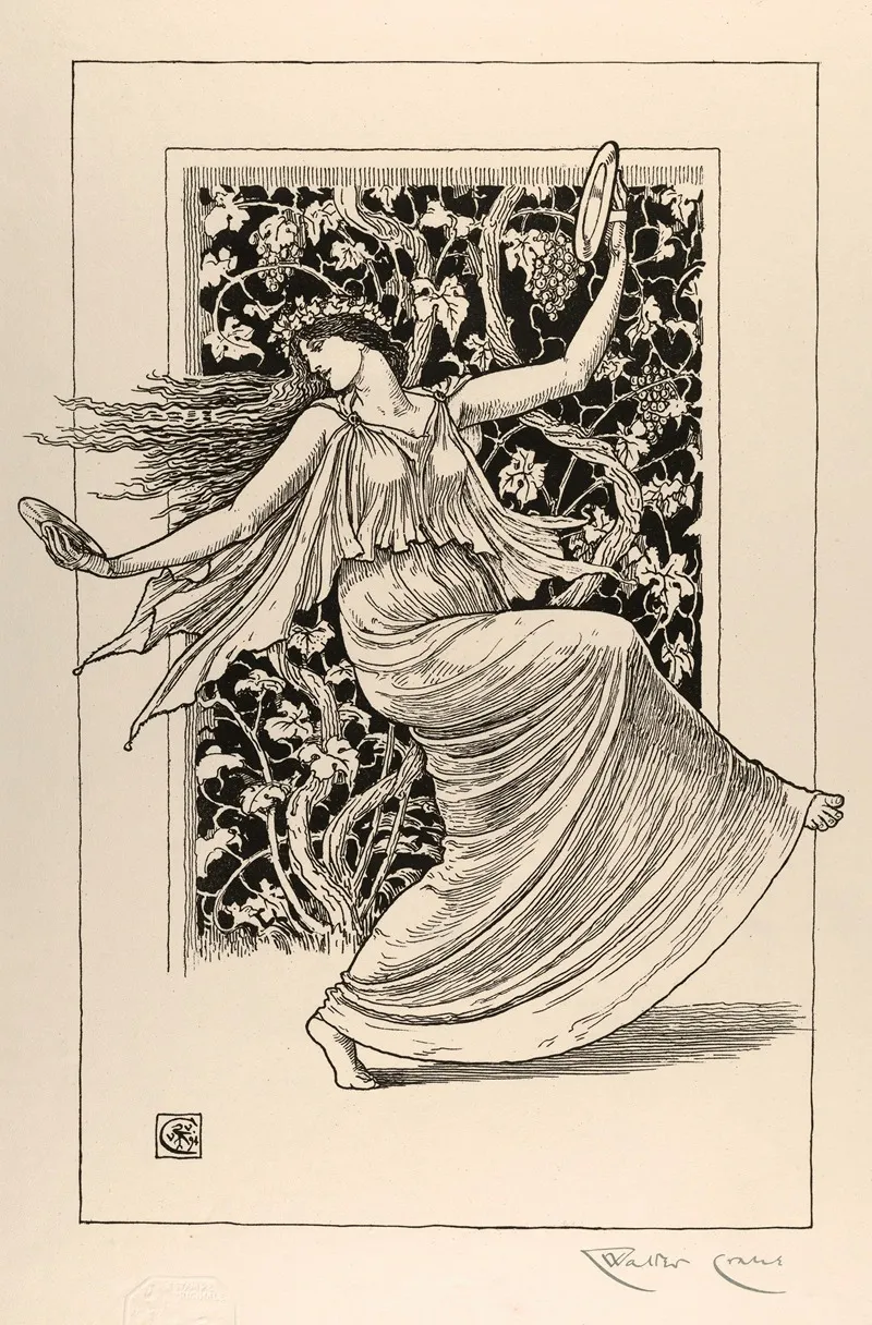 Dancing Nymph by Walter Crane - Canvas Print