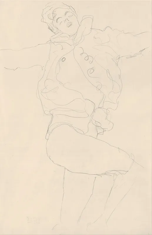 Dancing Woman With Cape by Gustav Klimt - Canvas Print