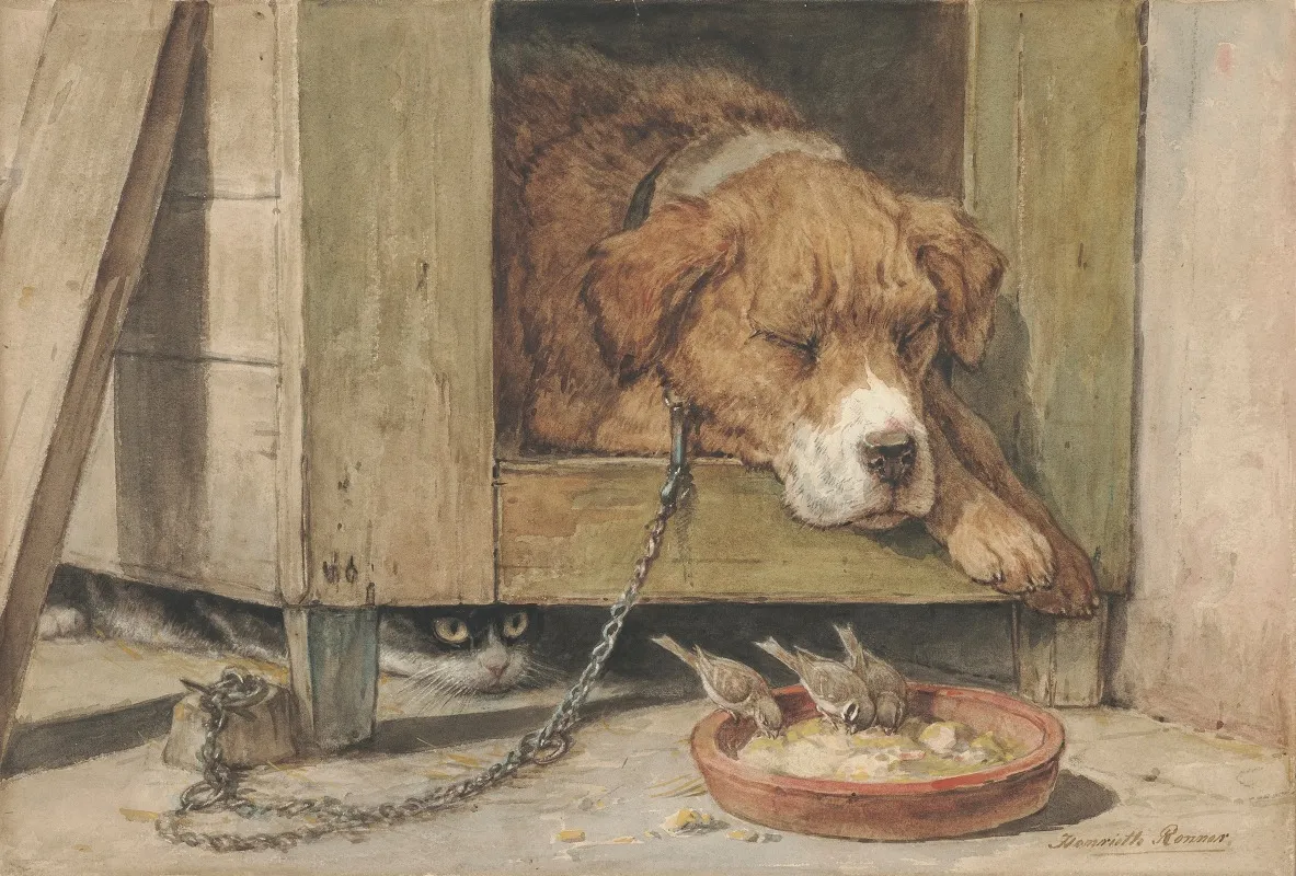 Dangerous Ground by Henriëtte Ronner-Knip - Canvas Print