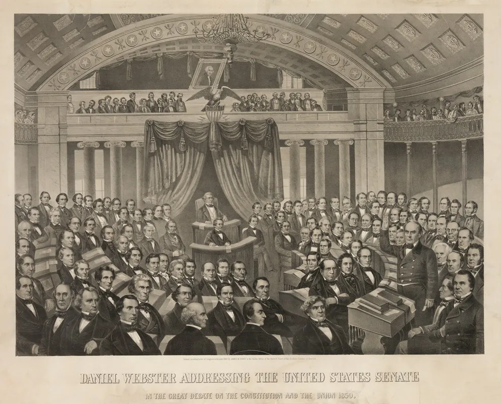 Daniel Webster Addressing The United States Senate In The Great Debate Of The Constitution And The Union 1850