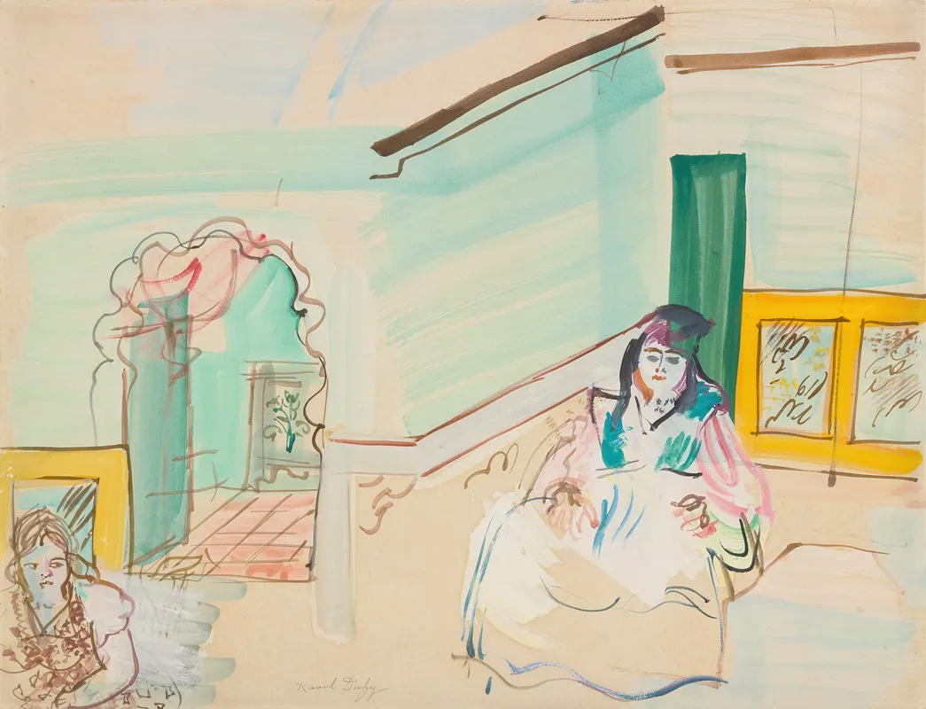 Dans Un Interieur Morocain by Raoul Dufy - Canvas Print