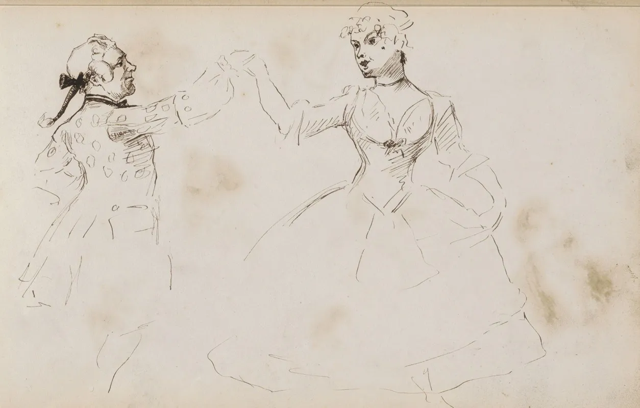 Dansend Paar 3 by Marius Bauer - Canvas Print