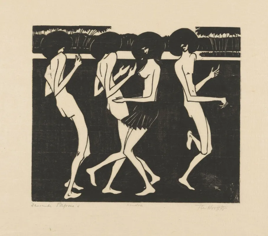 Dansende Papoeas by Johannes Frederik Engelbert ten Klooster - Canvas Print