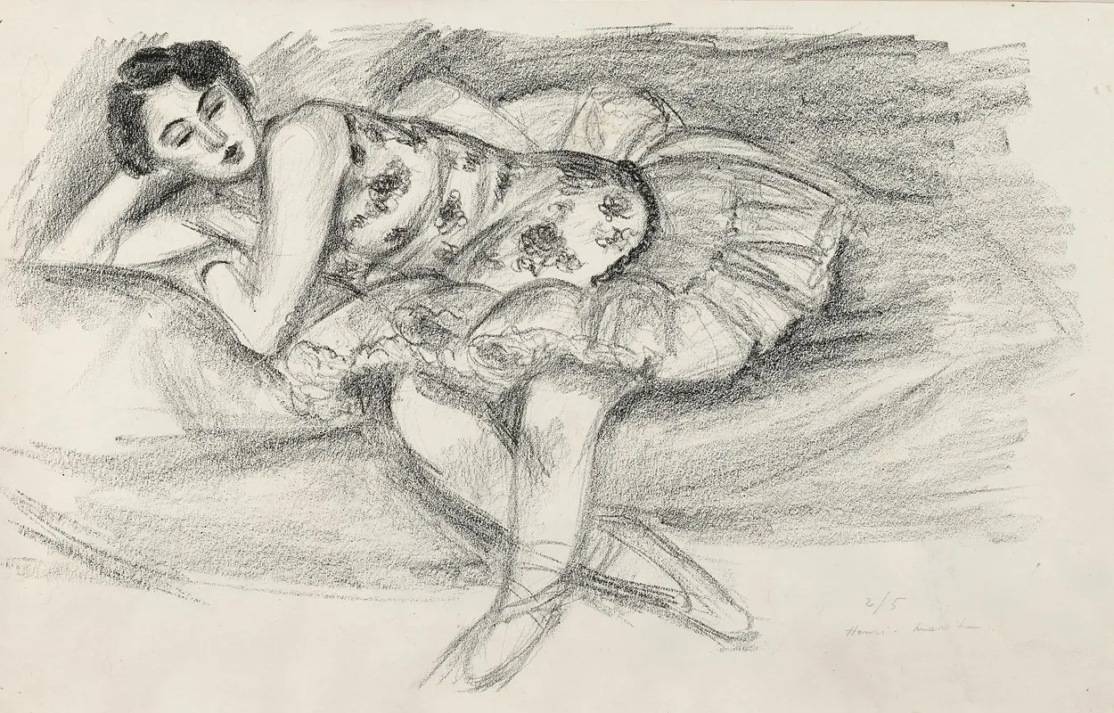 Danseuse Au Divan Pliee En Deux by Henri Matisse - Canvas Print