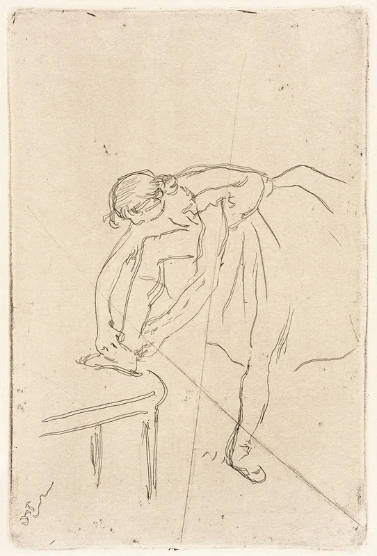 Danseuse Mettant Son Chausson