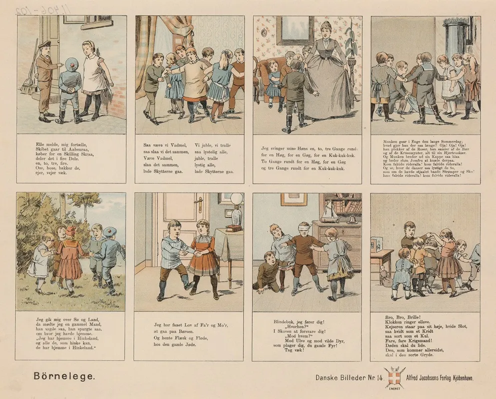 Danske Bornelege by Emil Bærentzen - Canvas Print