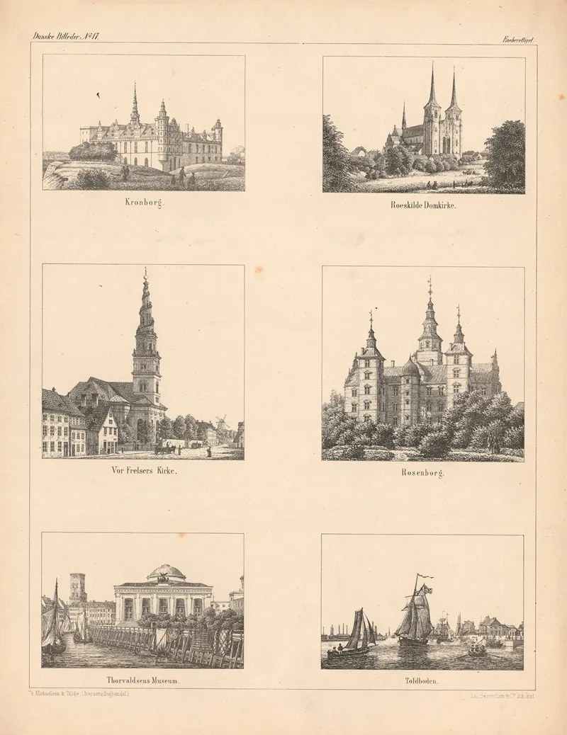 Danske Bygninger 2 by Emil Bærentzen - Canvas Print