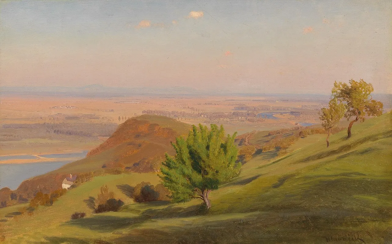 Danube Landscape Near Vienna by Anton Hlavacek - Canvas Print