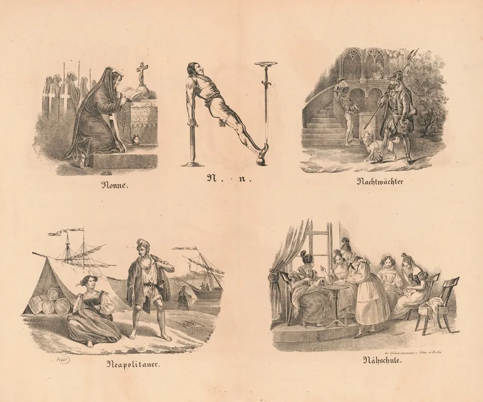 Das Allegrosste Bilder Abc N by Theodor Hosemann - Canvas Print