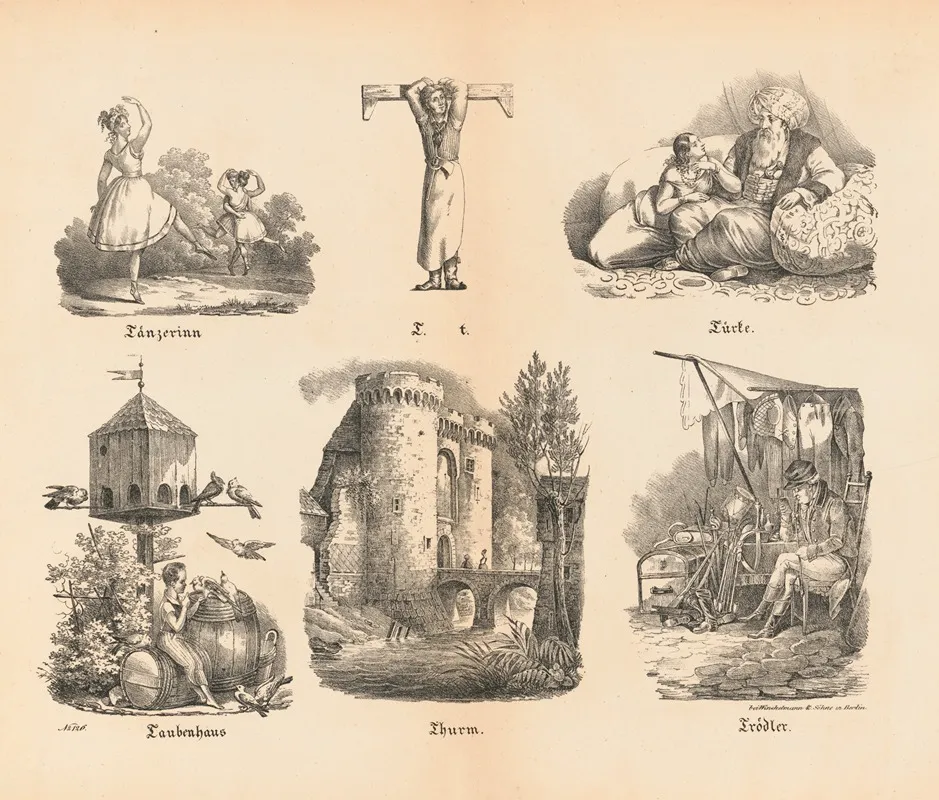 Das Allegrosste Bilder Abc T by Theodor Hosemann - Canvas Print
