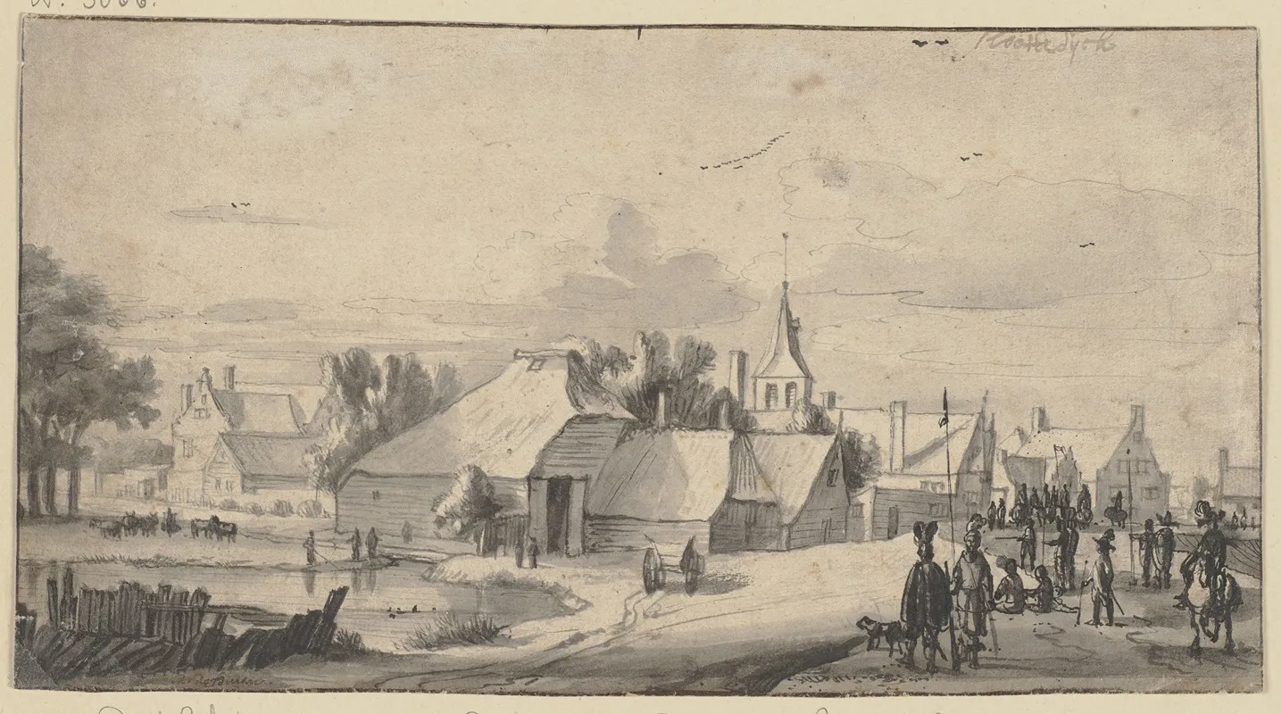Das Dorf Sloterdyk Zur Zeit Des Durchzuges Der Truppen Des Prinzen Wilhelm Ii Von Oranien Im Jahre 1650