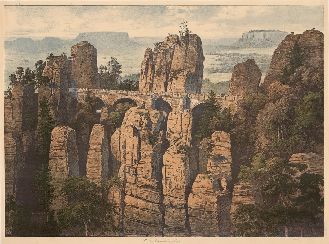 Das Elbsandsteingebirge by Adolf Lehmann - Canvas Print