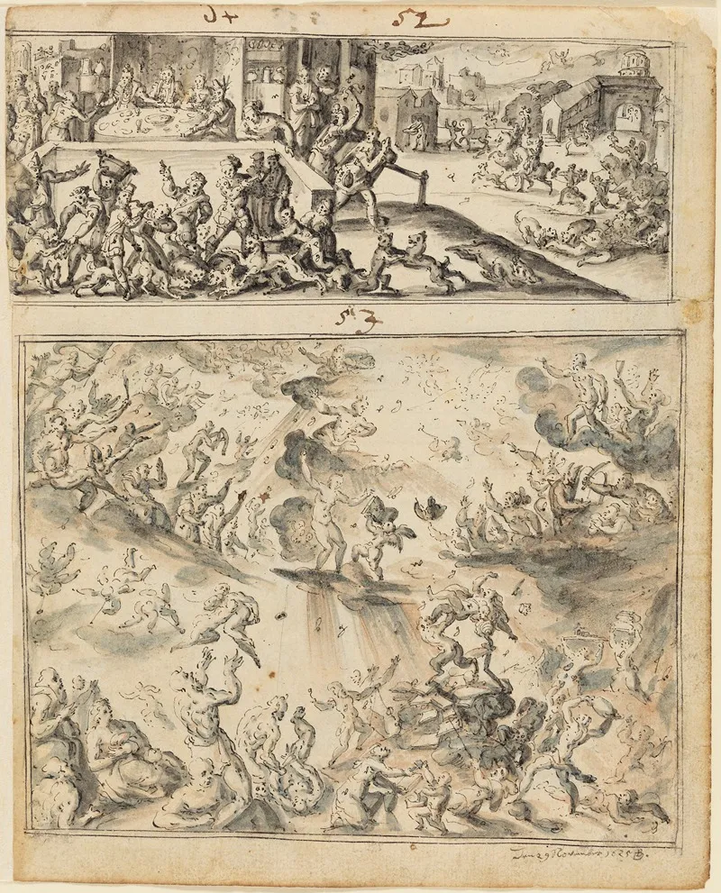 Das Gastmahl Des Reichen Jungstes Gericht by Bartholomäus Dietterlin - Canvas Print