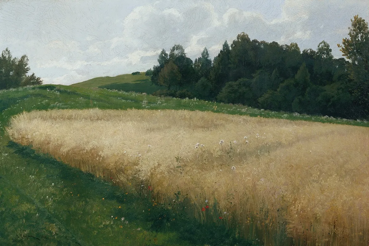Das Haferfeld by Adolf Kaufmann - Canvas Print