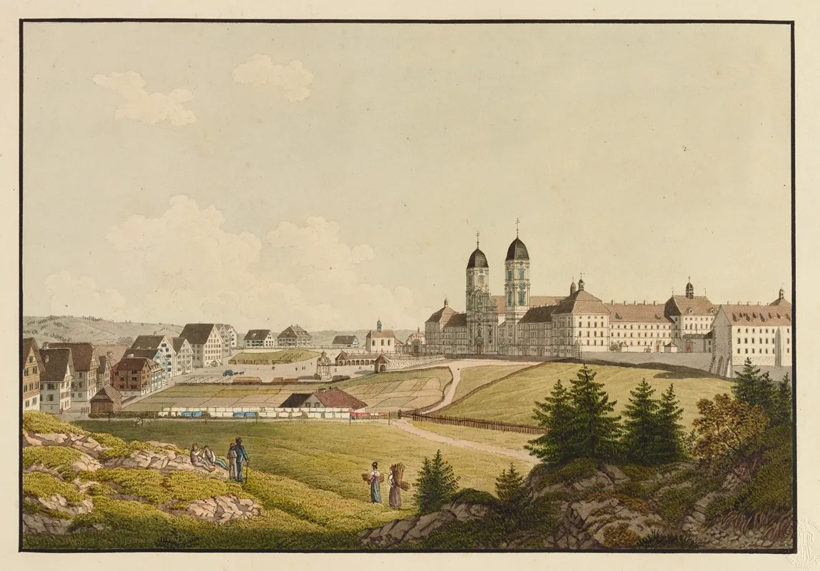 Das Kloster Einsiedeln Im Canton Schwyz by David Alois Schmid - Canvas Print