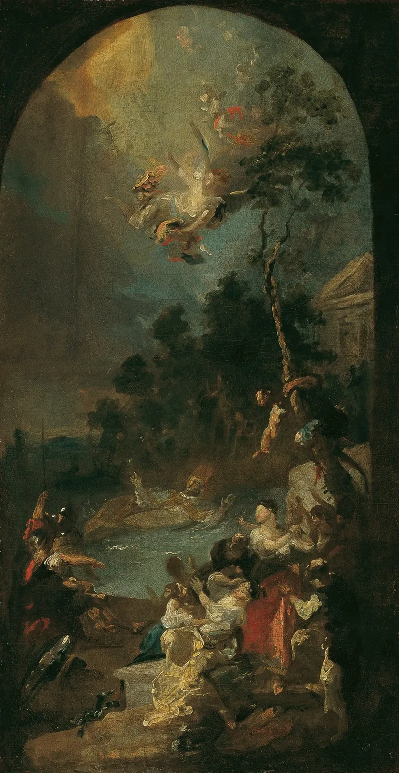 Das Martyrium Des Heiligen Quirinus by Franz Anton Maulbertsch - Canvas Print