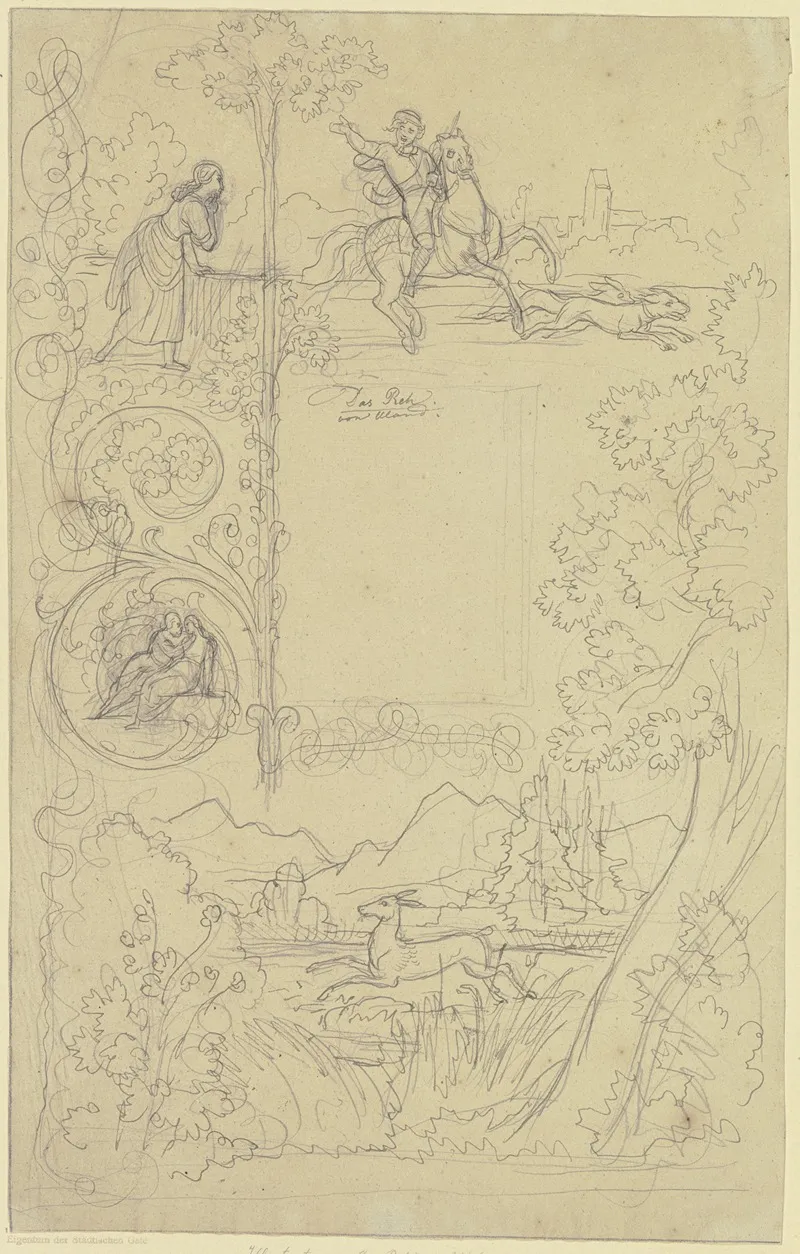 Das Reh Von Uhland by Eugen Napoleon Neureuther - Canvas Print