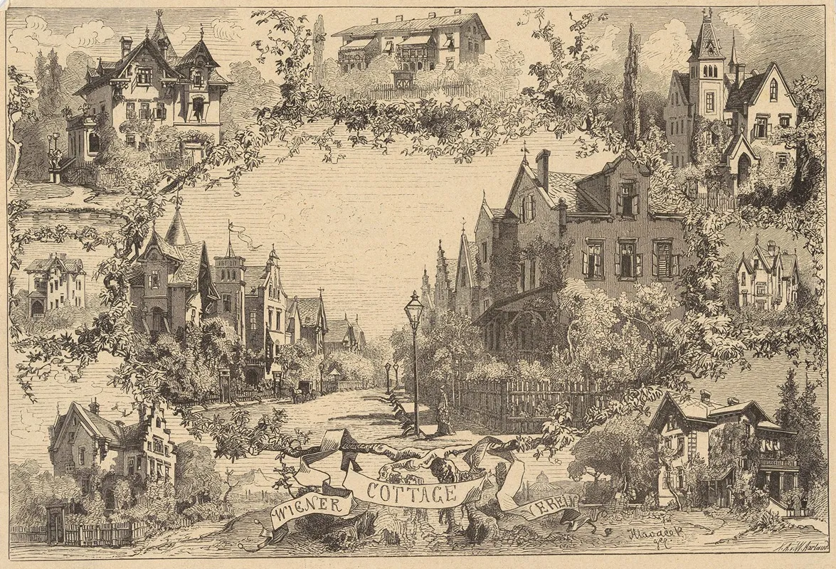 Das Wiener Cottage Viertel by Anton Hlavacek - Canvas Print