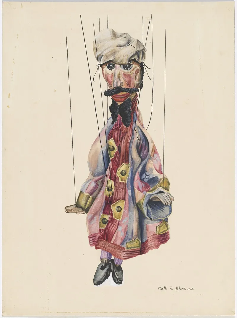 David And Goliath Marionette by Ruth Abrams - Canvas Print
