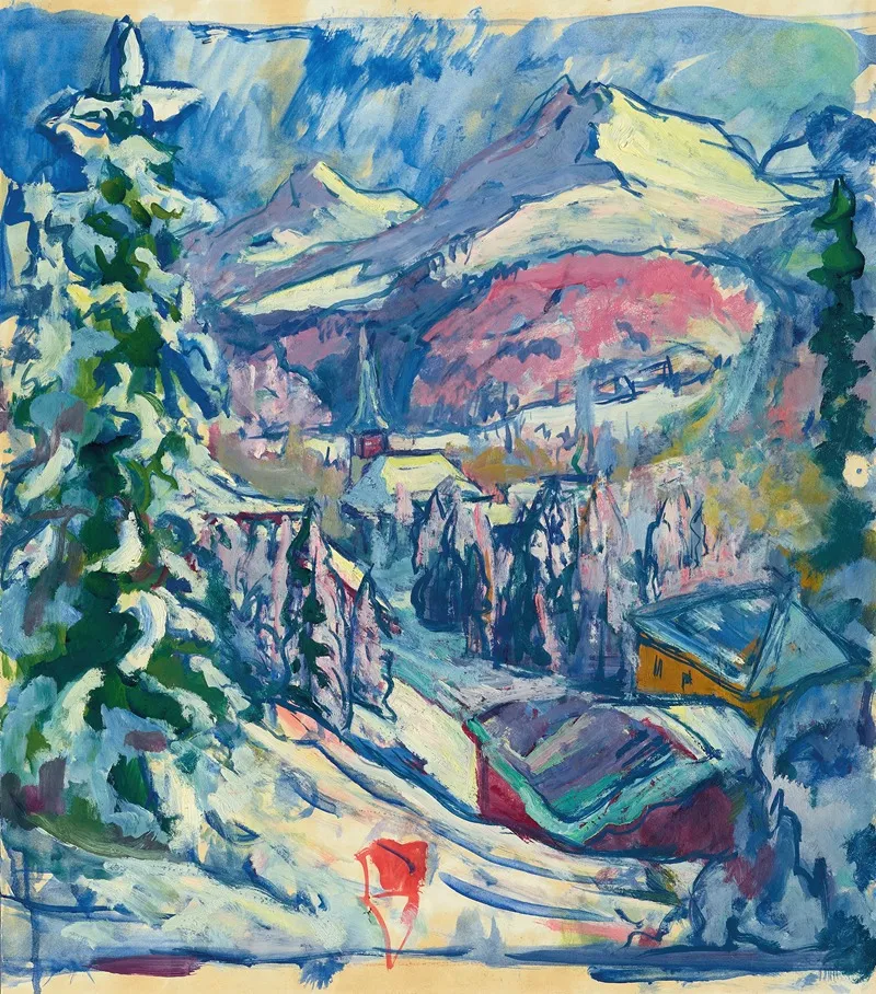 Davos Im Winter 2 by Giovanni Giacometti - Canvas Print